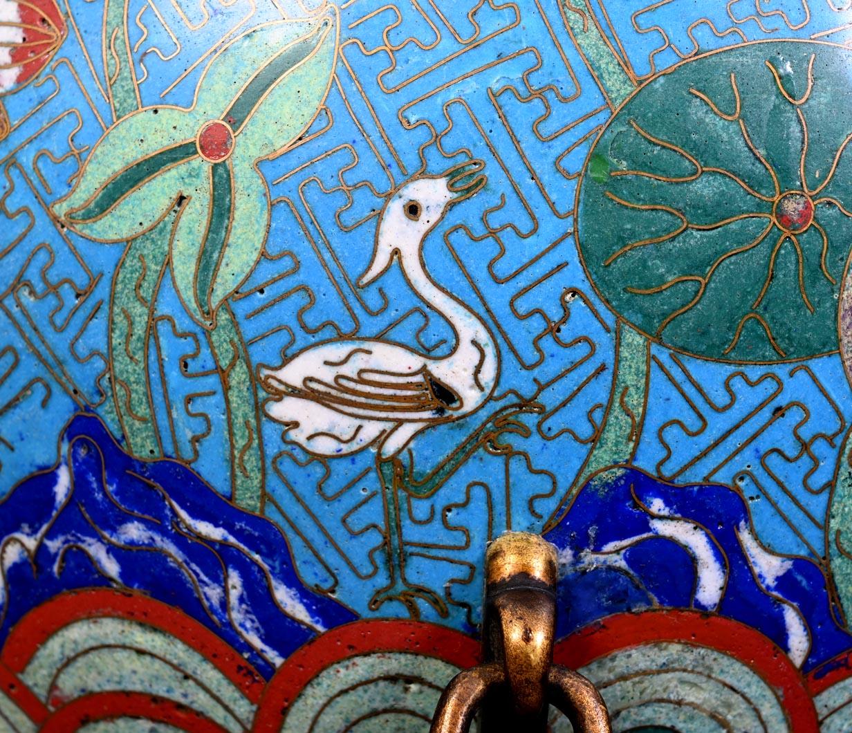 Cloisonné and Bronze Vase, Signed BARBEDIENNE, in the Style of Édouard LIÈVRE For Sale 5