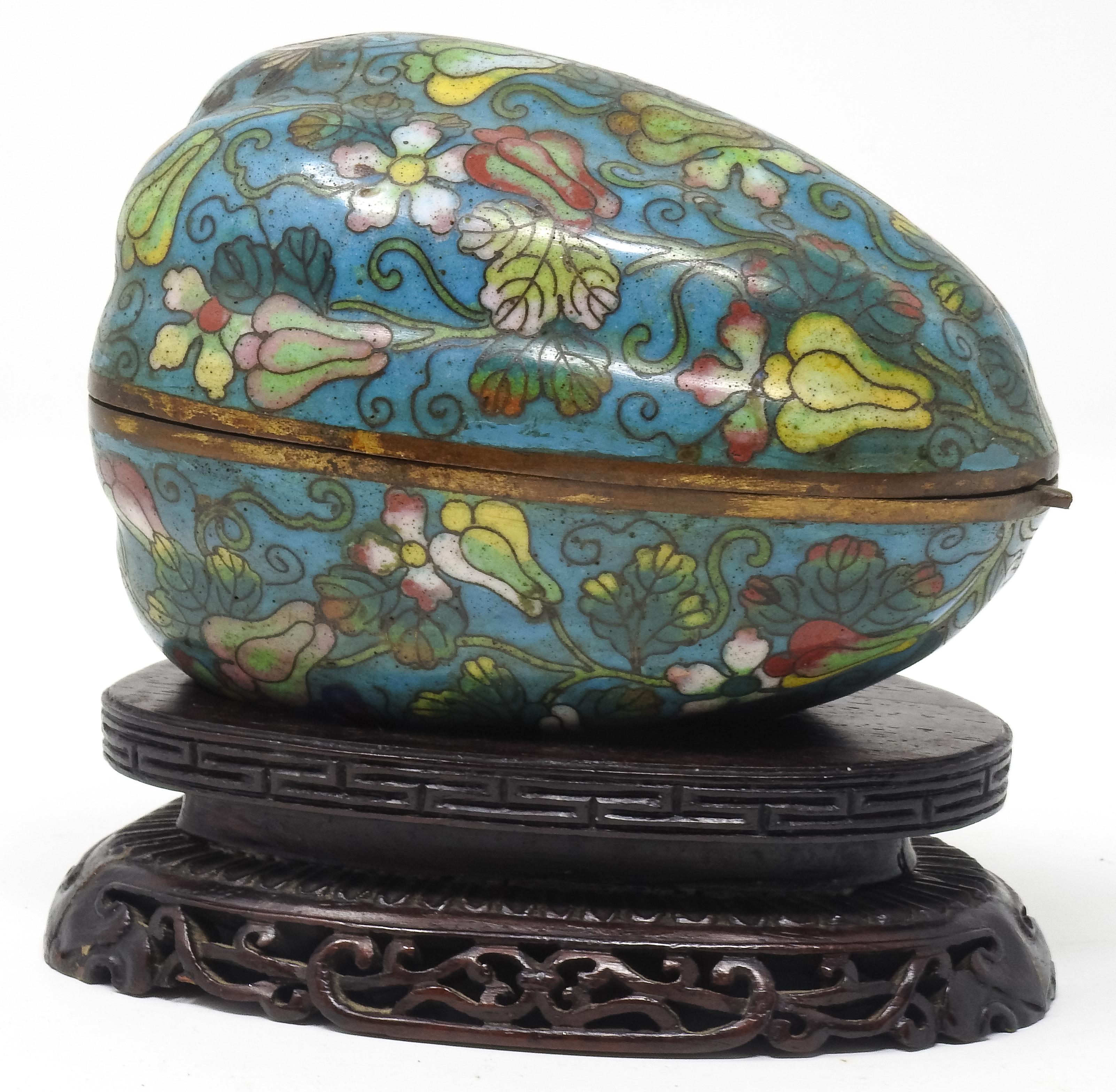 Cloisonné Artichoke Decorative Trinket Box For Sale 4