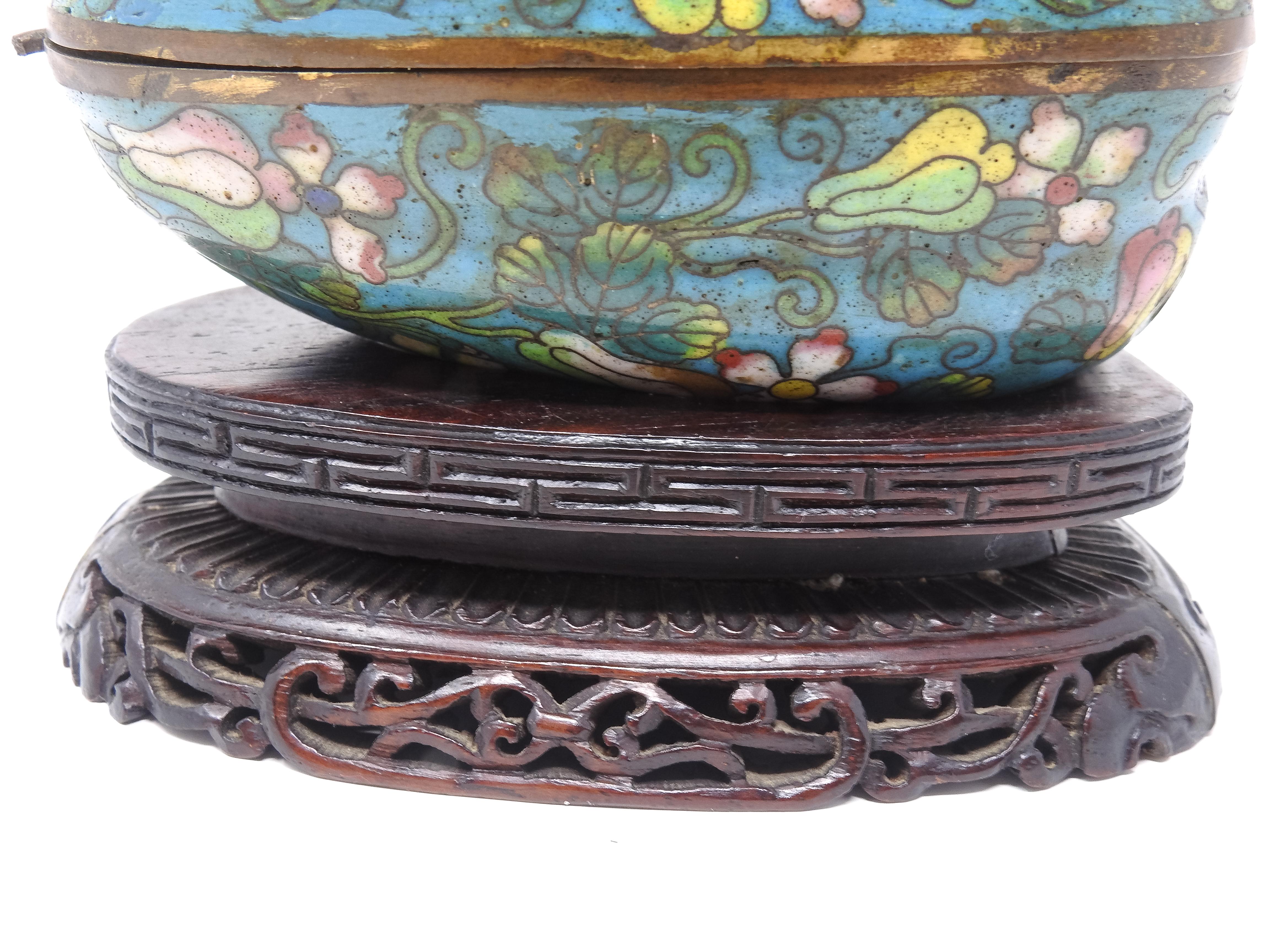 Chinese Export Cloisonné Artichoke Decorative Trinket Box For Sale