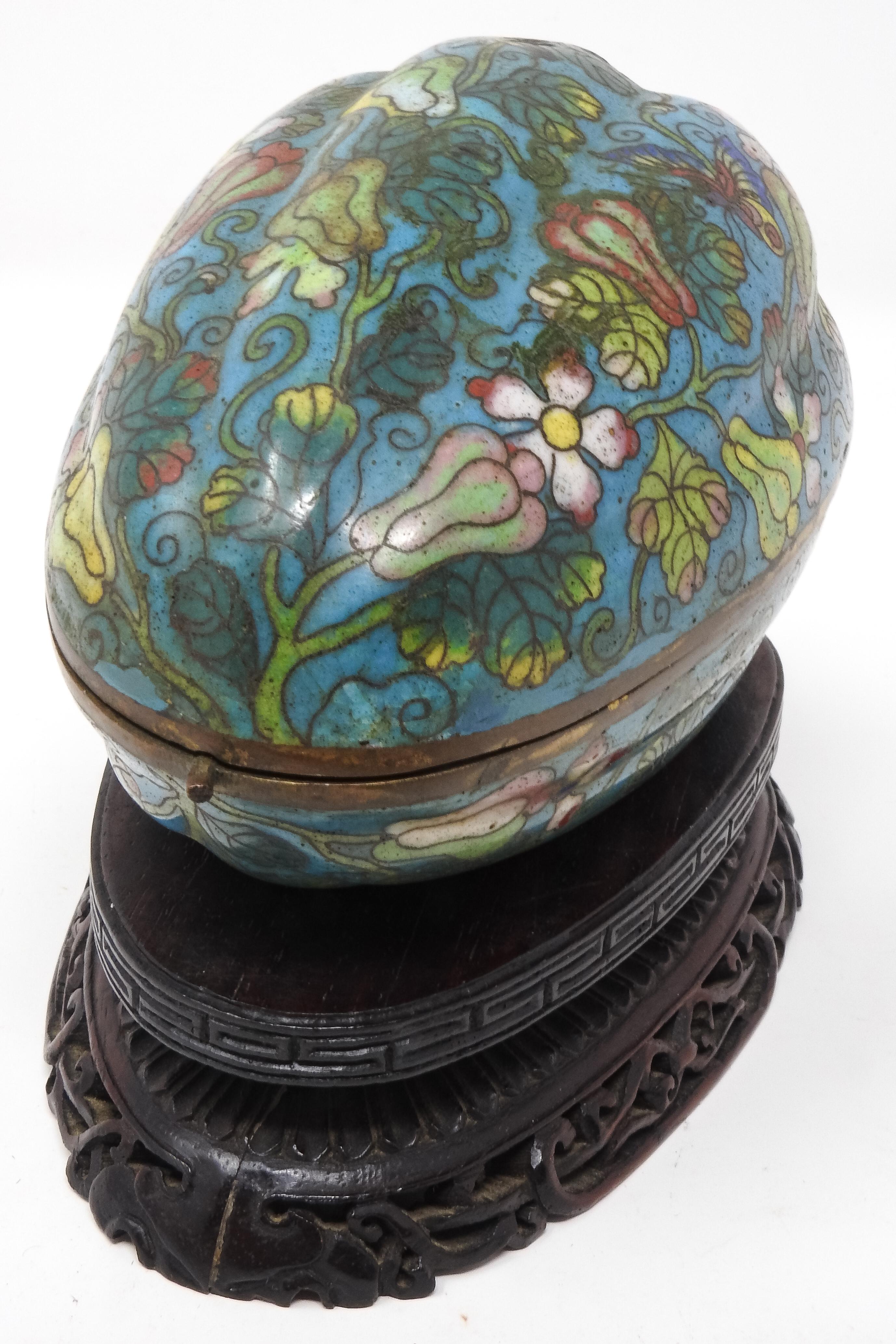 Chinese Cloisonné Artichoke Decorative Trinket Box For Sale