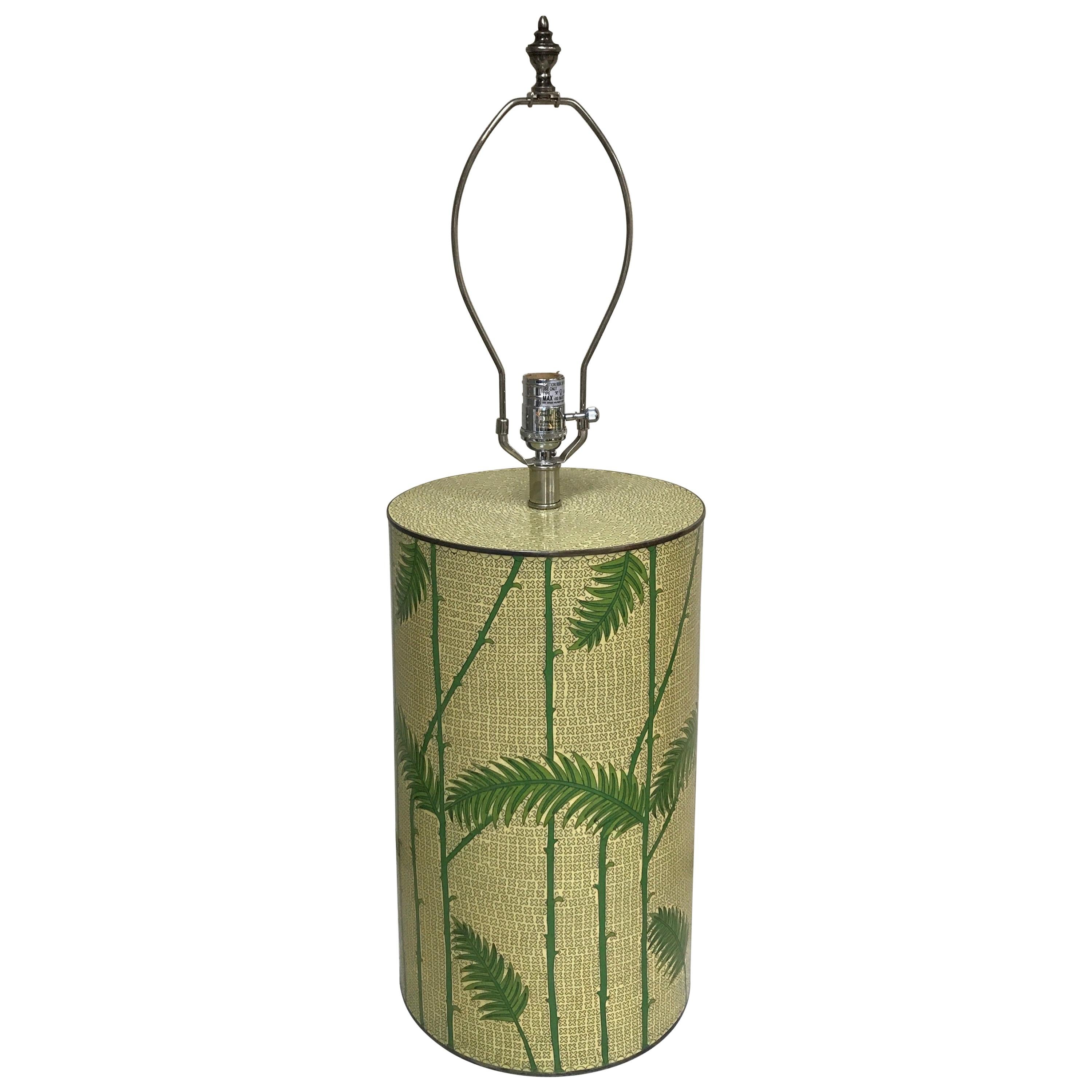 Cloisonne Bamboo and Fern Motif Lamp by Jaime Young For Sale