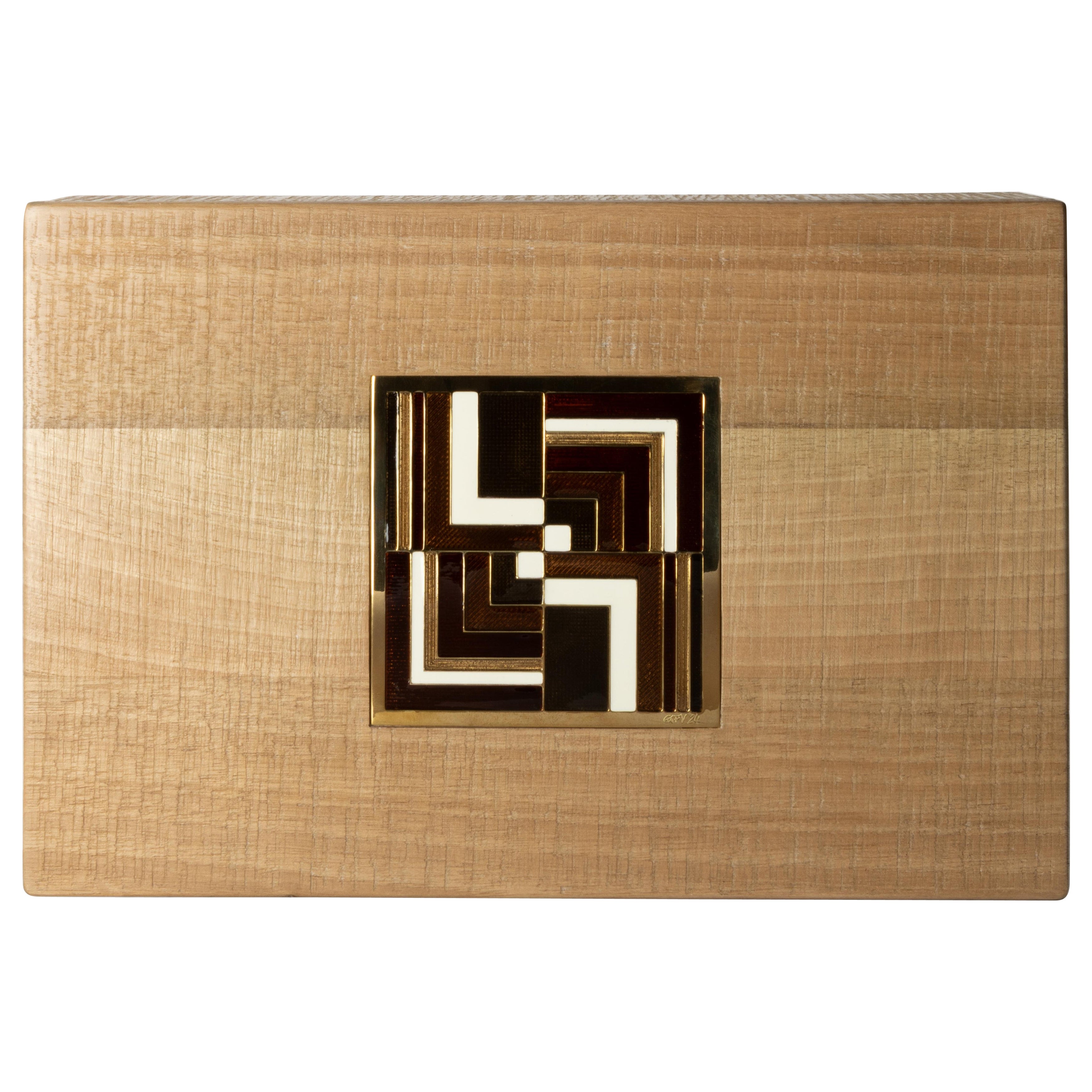 Cloisonné Box- Bubinga wood For Sale