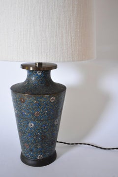 Cloisonné bronze baluster lamp, XIXth c.