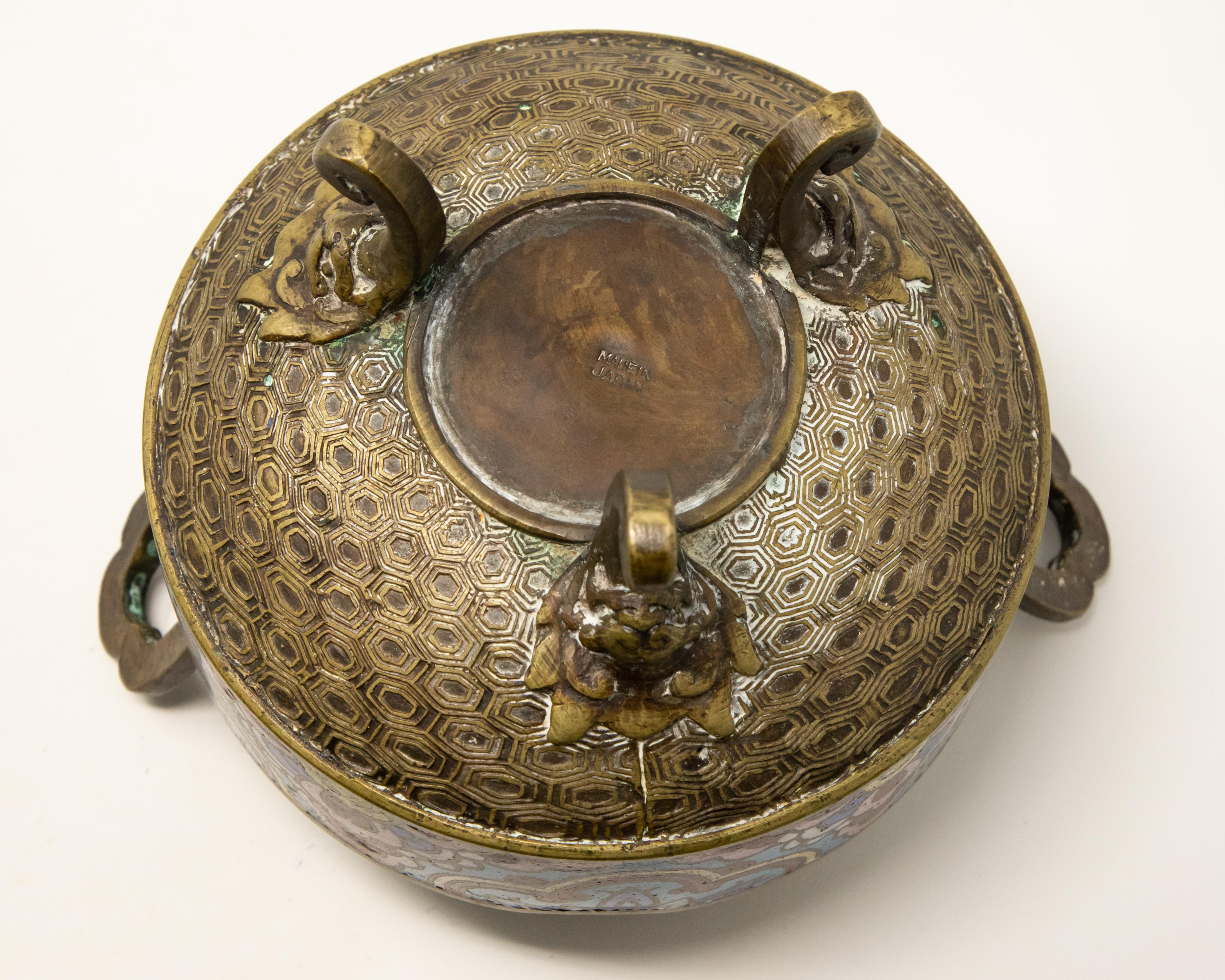 Japanese Bronze Cloisonné Censer For Sale 6