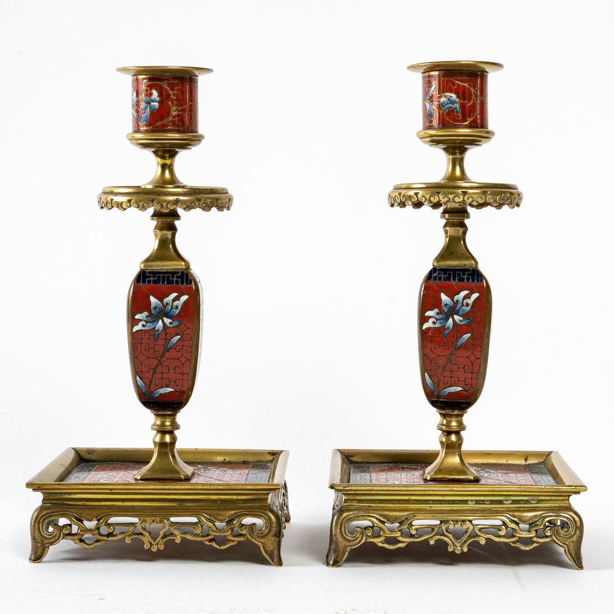 Cloisonné-Bronze-Schreibtisch-Set, 19. Jahrhundert (Europäisch) im Angebot