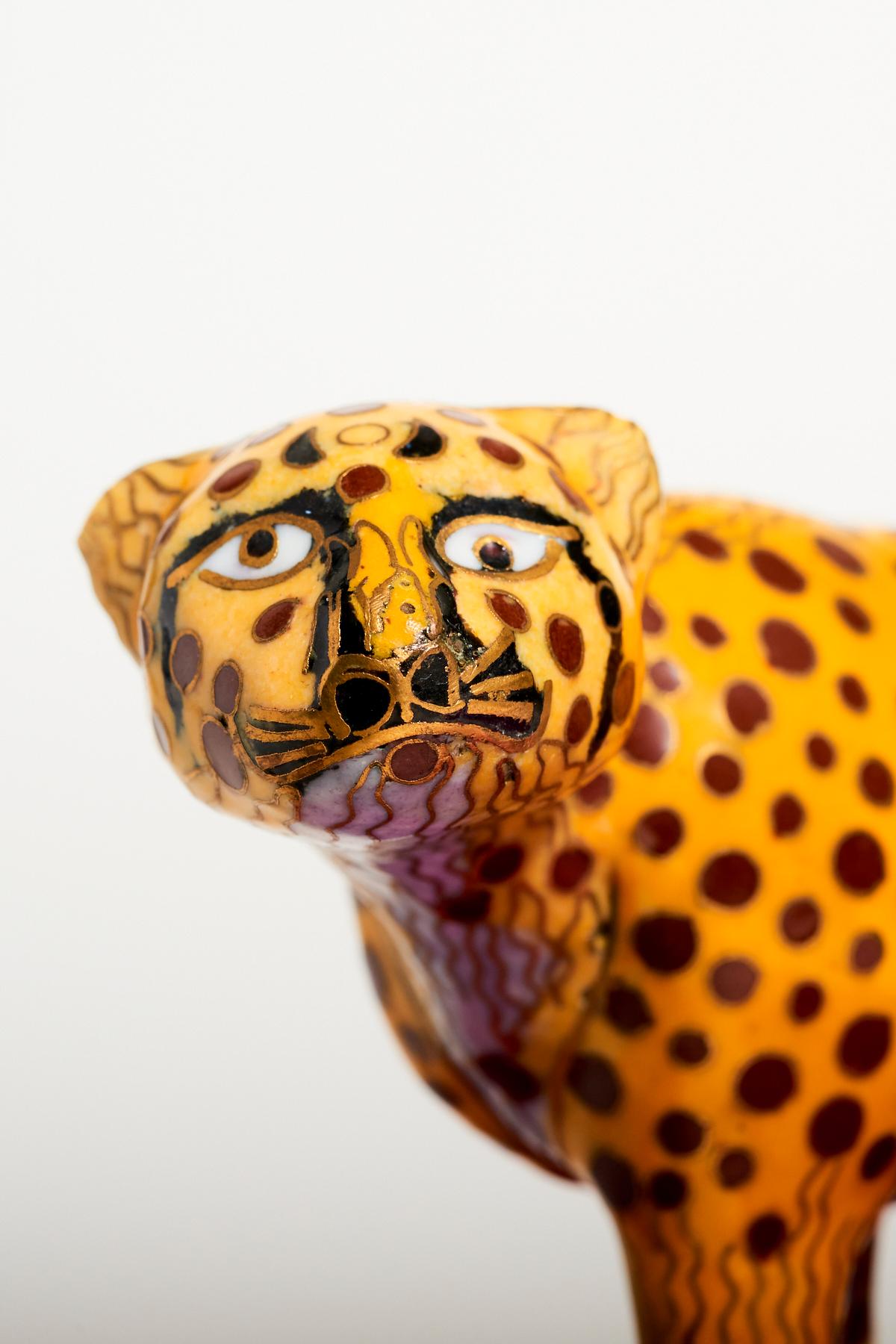 Late 20th Century Cloisonné Cheetah