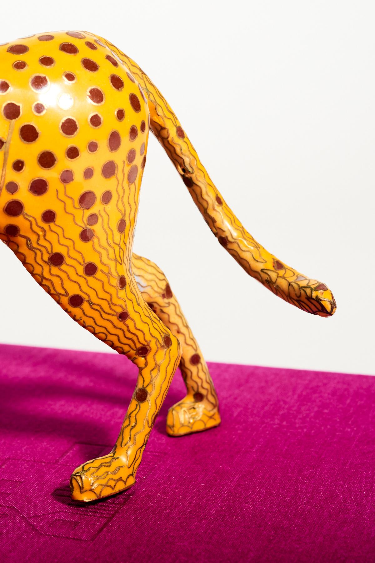 Metal Cloisonné Cheetah