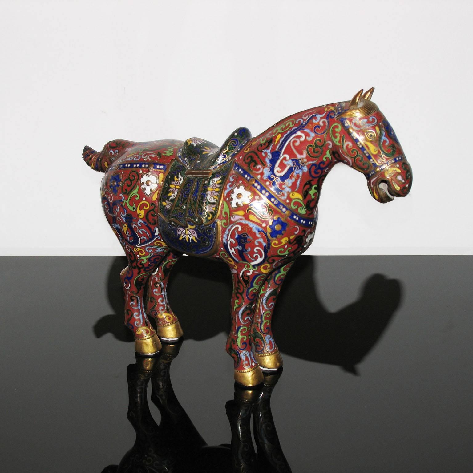 cloisonne horse figurine