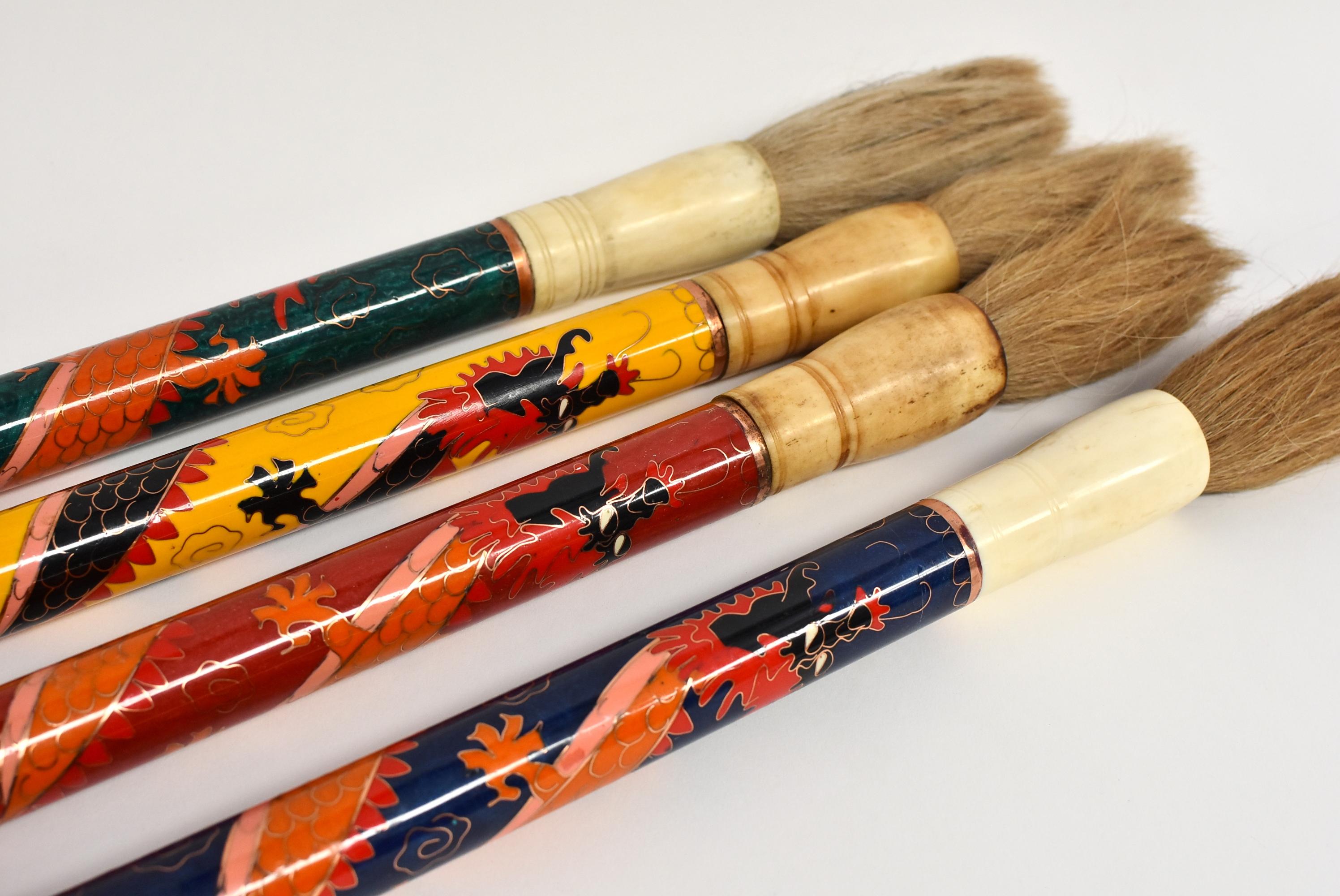 Cloisonné Dragon Calligraphy Brush, 1 Brush For Sale 3