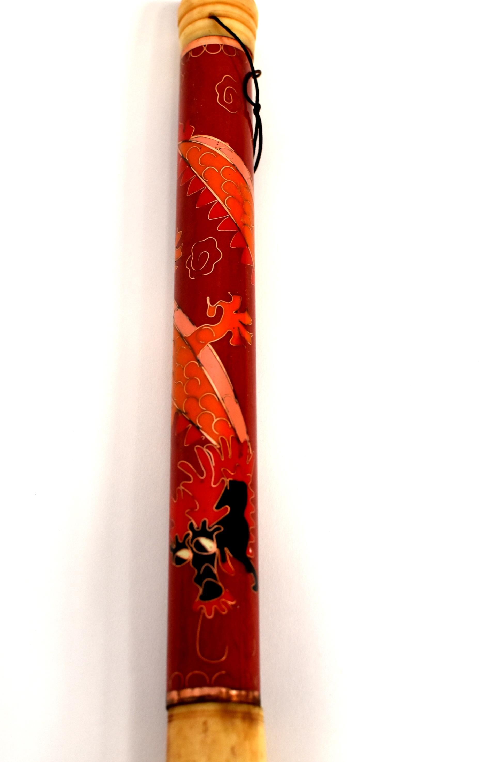 Cloisonné Dragon Calligraphy Brush, 1 Brush For Sale 10