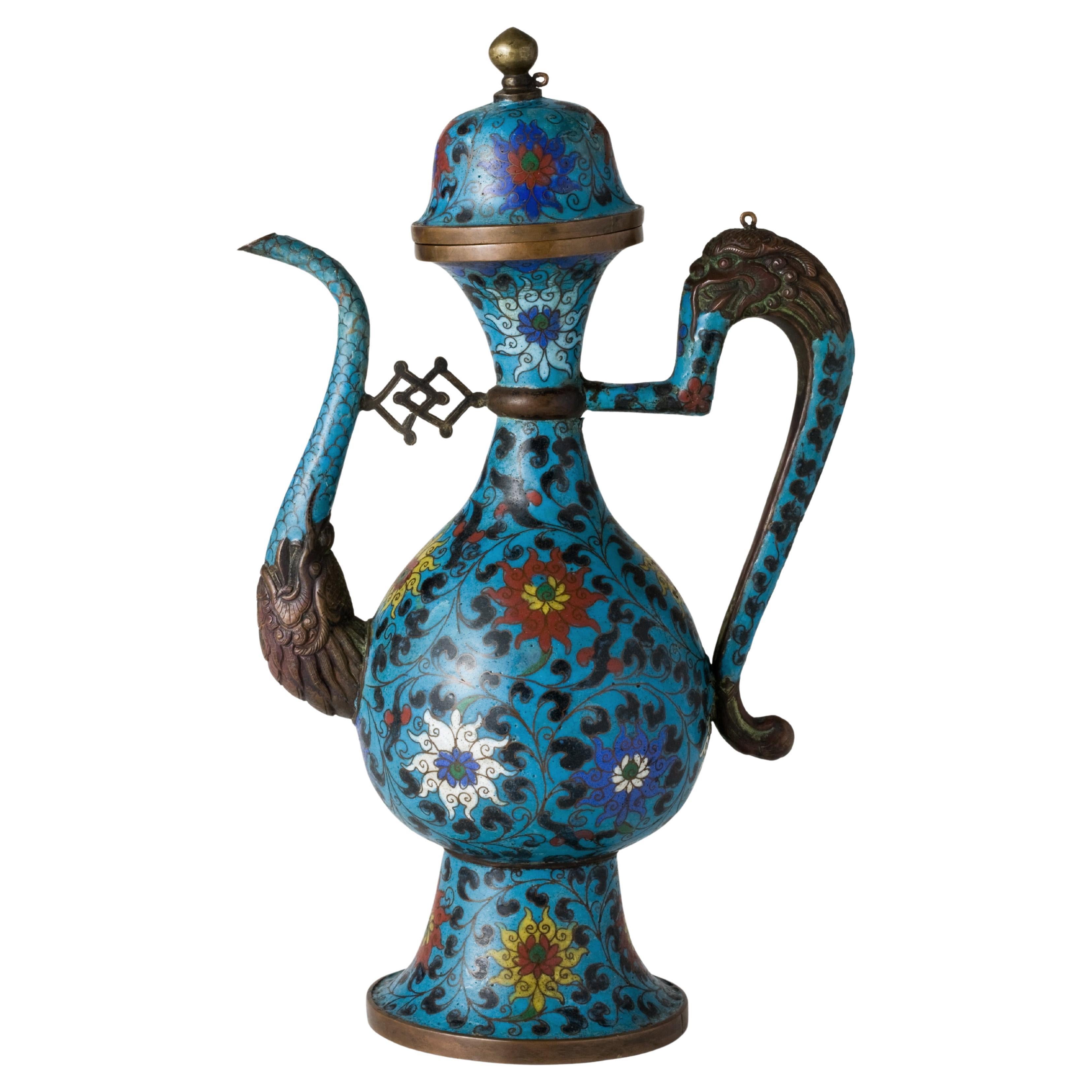 Cloisonné Enamel Ewer, Ming-Qing Period