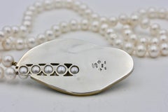 Cloisonné Enamel in 24 and 22 Karat Yellow Gold Fw Pearl Pendant Necklace