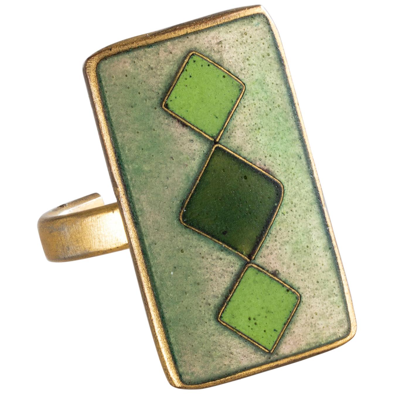 Vintage Cloisonne Ring 2 For Sale on 1stDibs