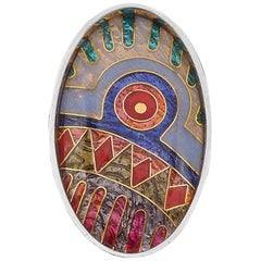 Cloisonné Enamel Sterling Silver Dress Ring