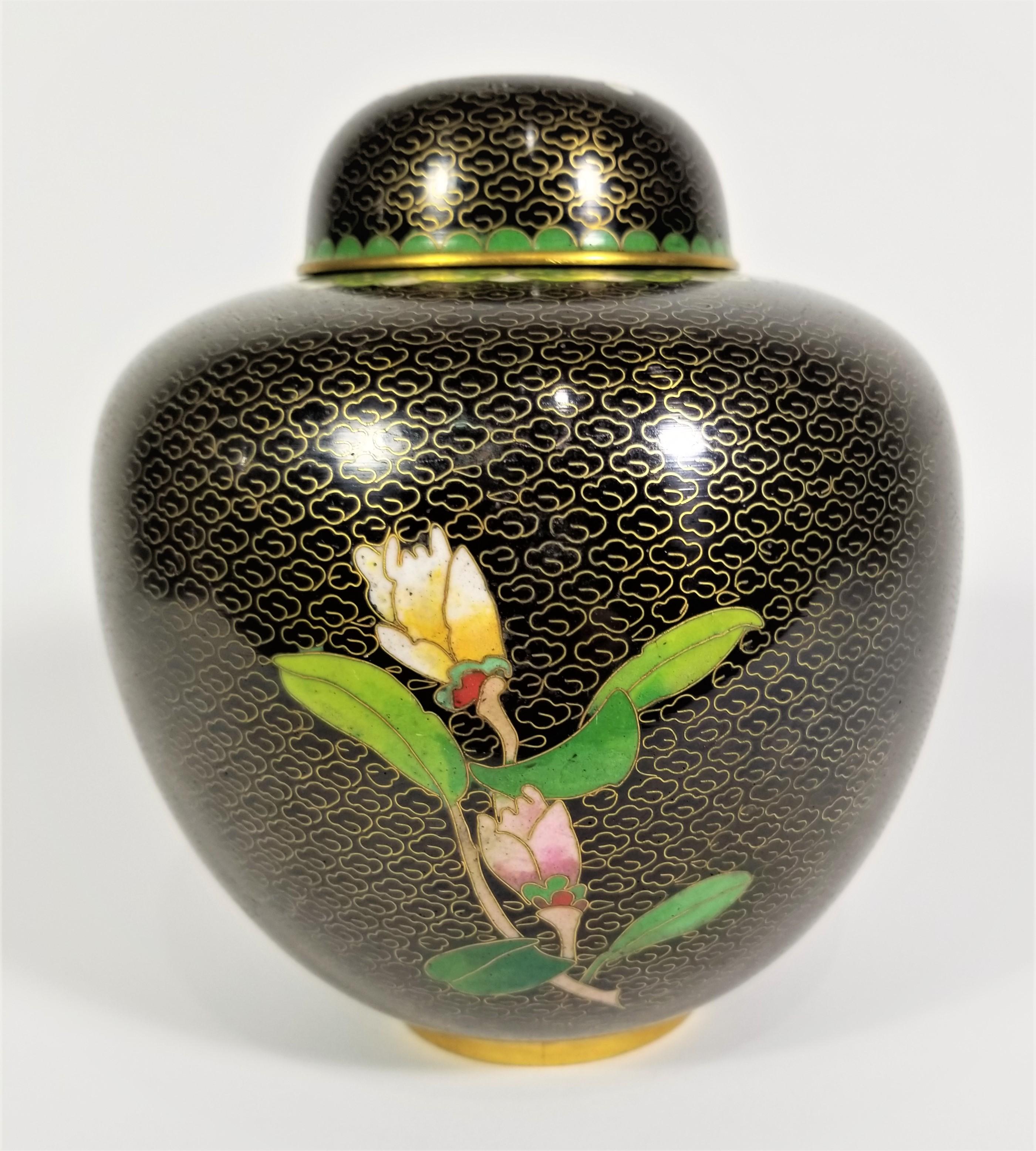 Cloisonné Ginger Jar In Excellent Condition For Sale In New York, NY