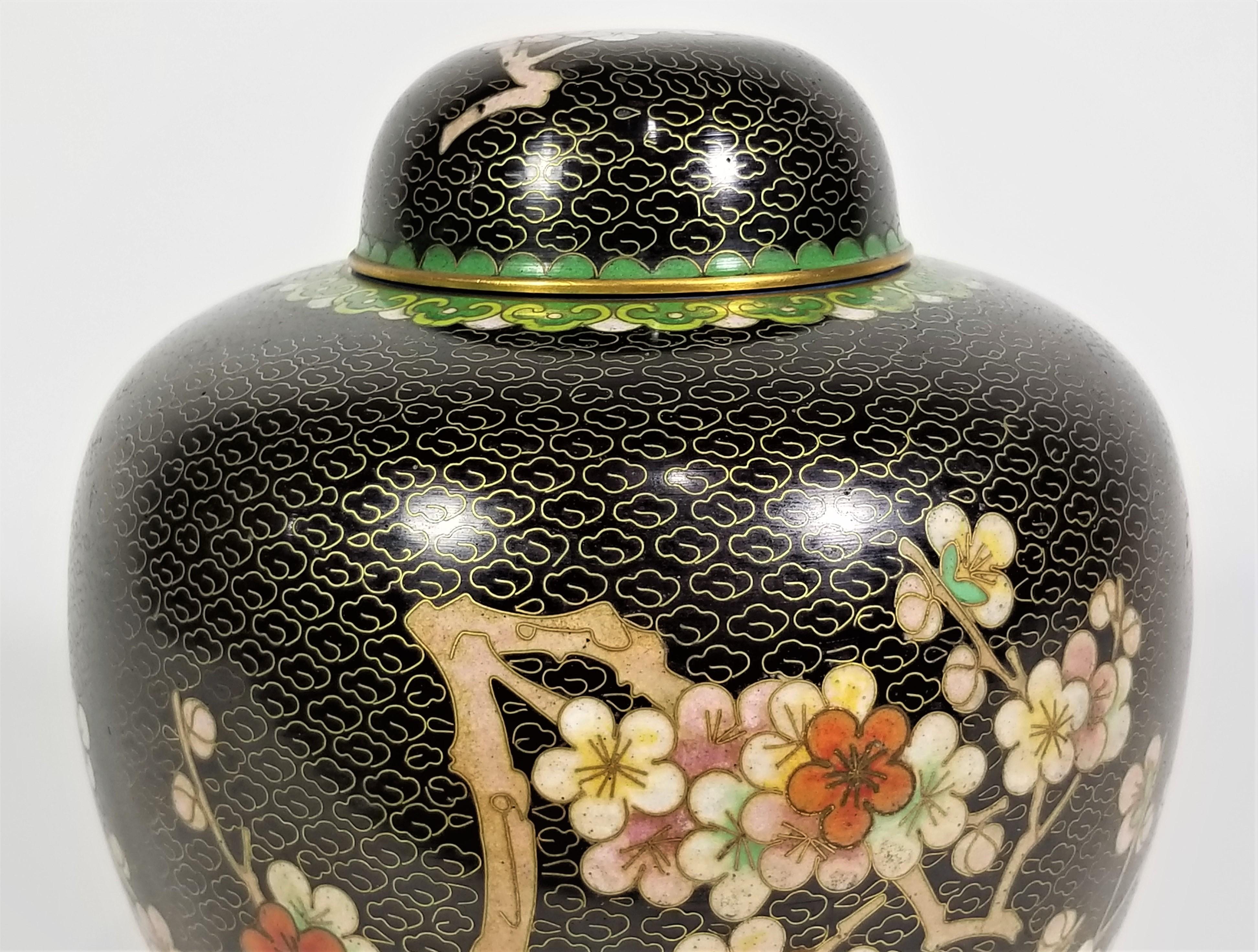 Brass Cloisonné Ginger Jar For Sale