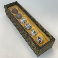 Cloisonné Instructional Group of Six Metal Balls in Sequential States of Process