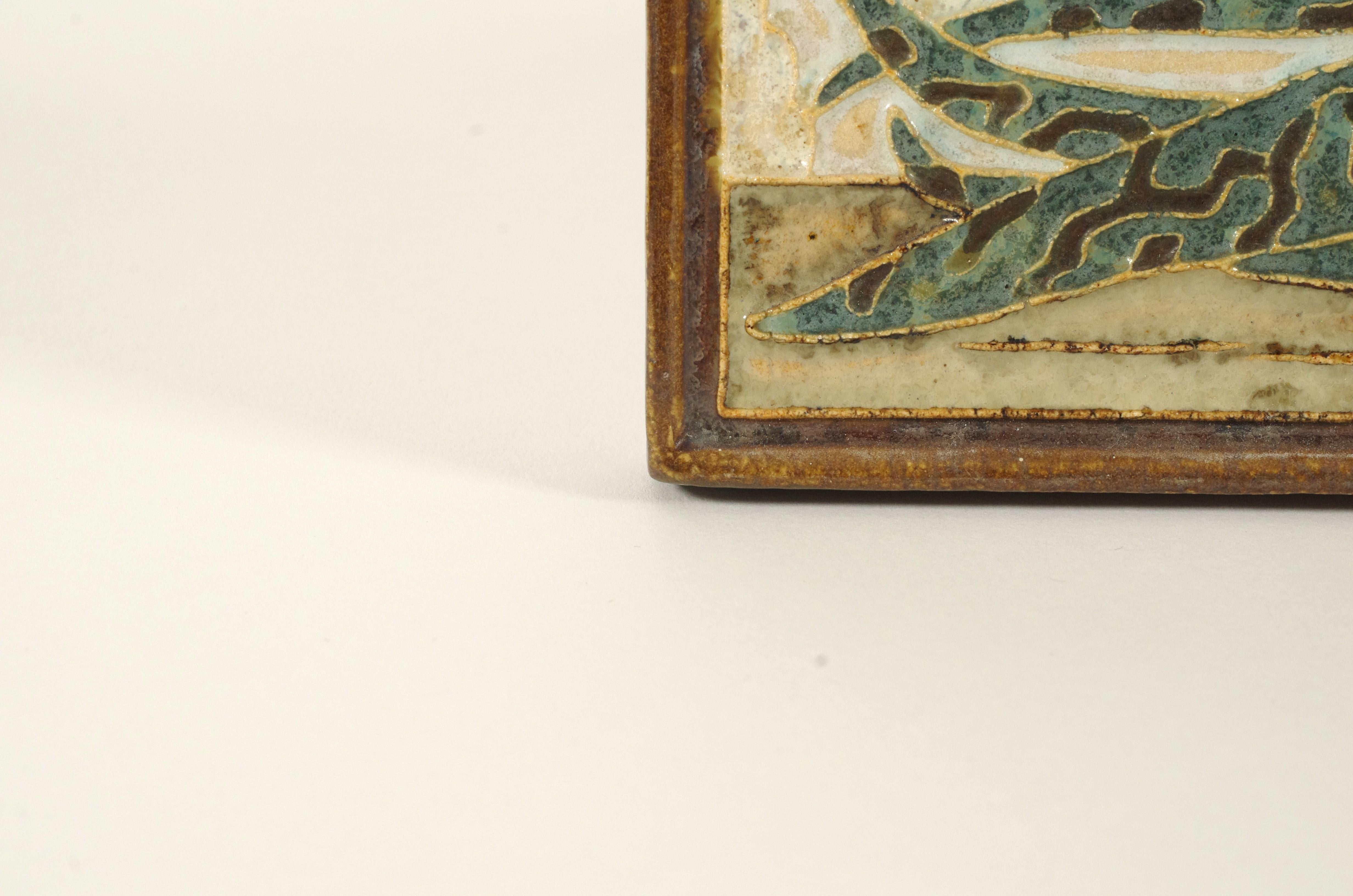 Cloisonné Tile with Pheasant by Bodart for Porceleyne Fles (Delft), post-1945 en vente 8