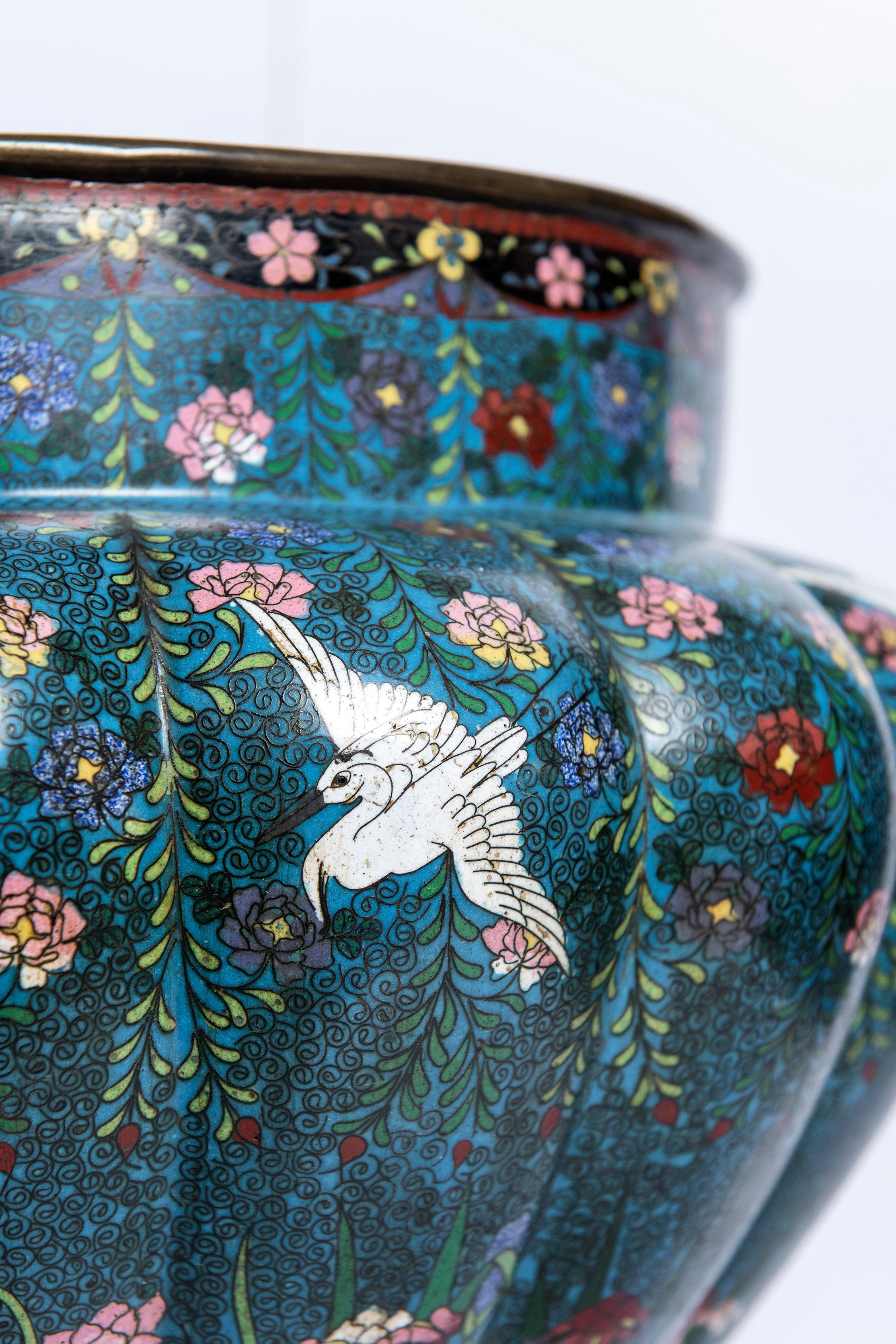 Anglo-Japanese Cloisonné Centerpiece, Japan, Late 19th Century For Sale