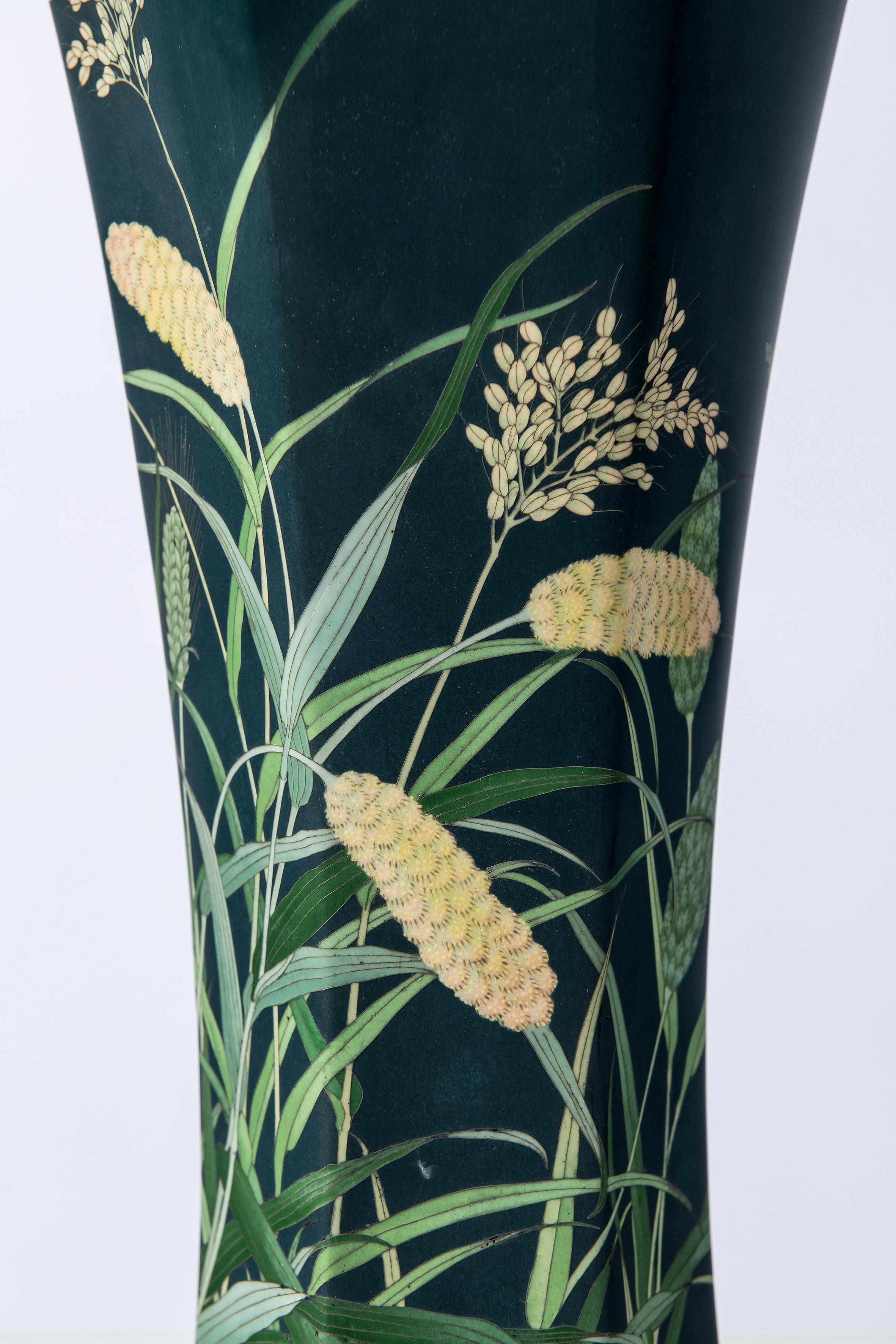 Meiji Cloisonné Vase with Silver Mounted, Japan, circa 1900 For Sale