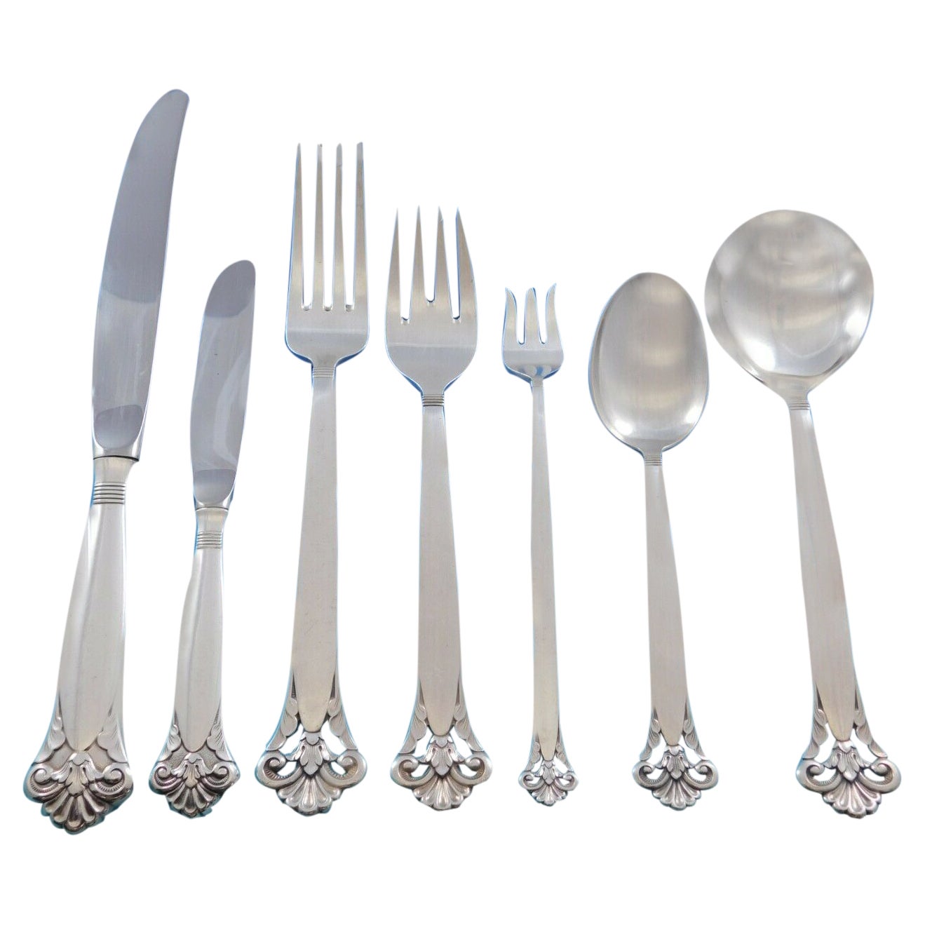 Cloister von Marthinsen Sterlingsilber-Besteckservice 92 Teile Norwegen Abendessen im Angebot