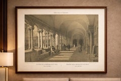 Cloister of San Paolo fuori le Mura, Rome, Antique Architectural Print 1869