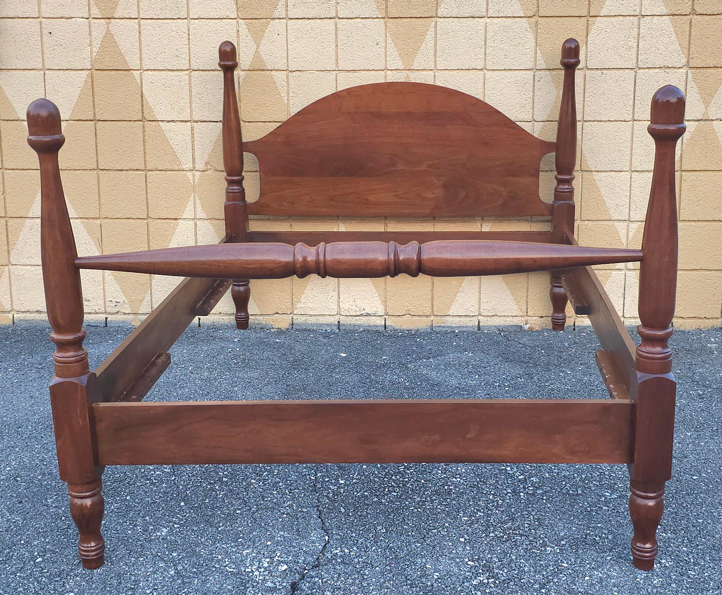 American Colonial Clore Furniture Hand Made Light Cherry Full Size Poster Bed For Sale