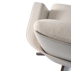 CLORI Sillón Giratorio Bergère Piel Blanco