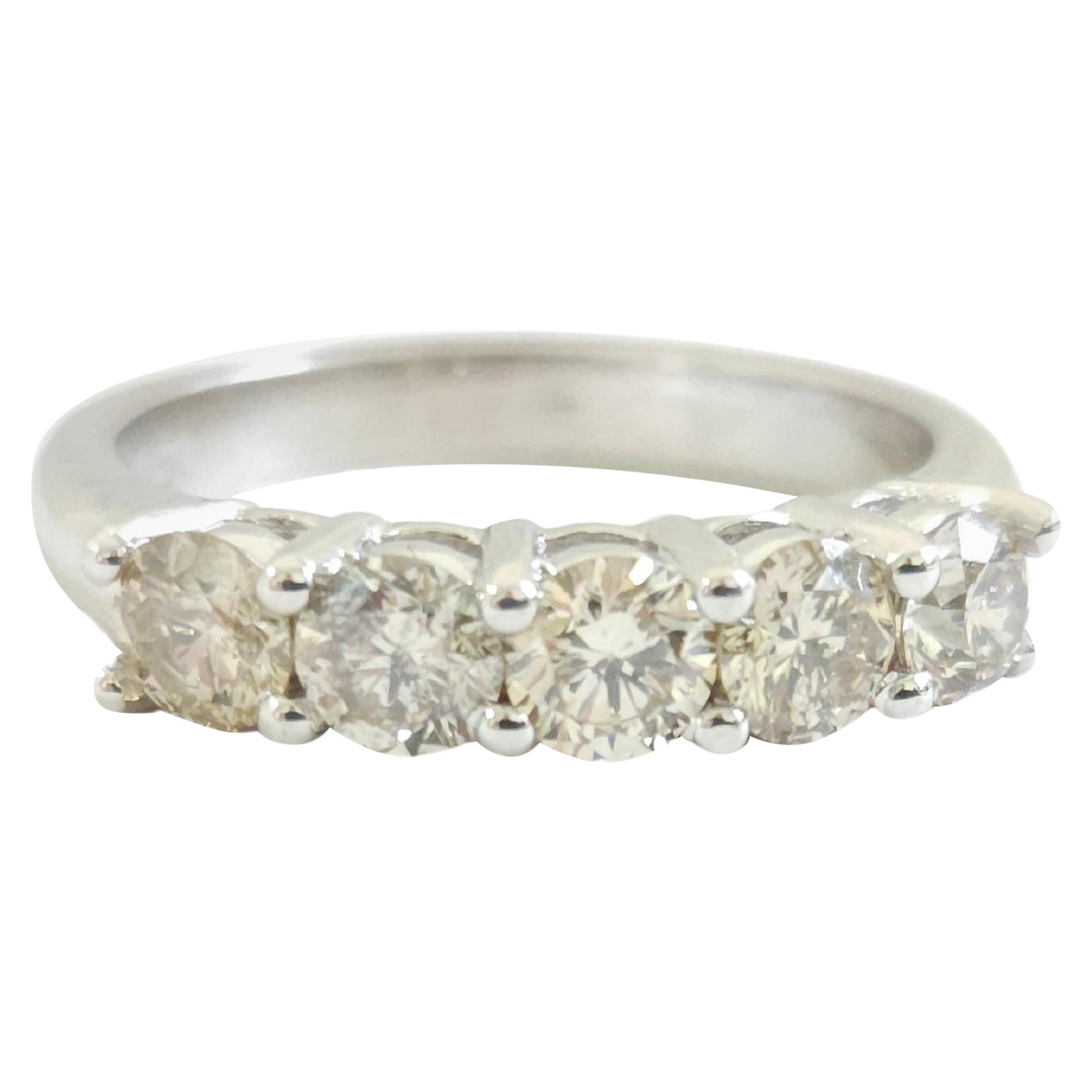 CHIUDERE FUORI 1,16 Carati  Anello a fascia con diamante naturale in oro bianco 14K
