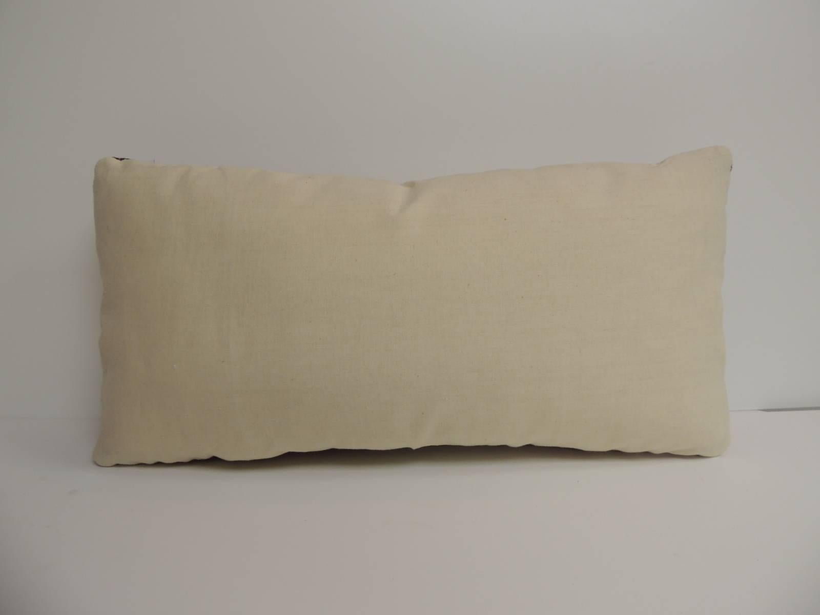 Azerbaijani Antique Caucasian Woven Petite Lumbar Decorative Pillow