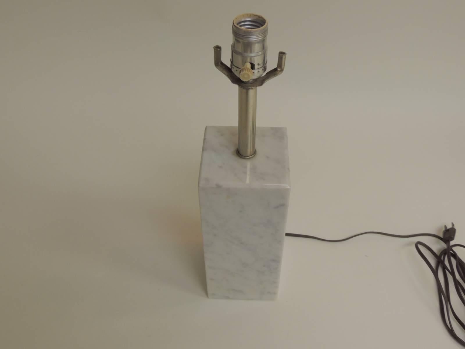 American CLOSE OUT SALE: Mid-Century Modern Architectural Square Marble Column Table Lamp