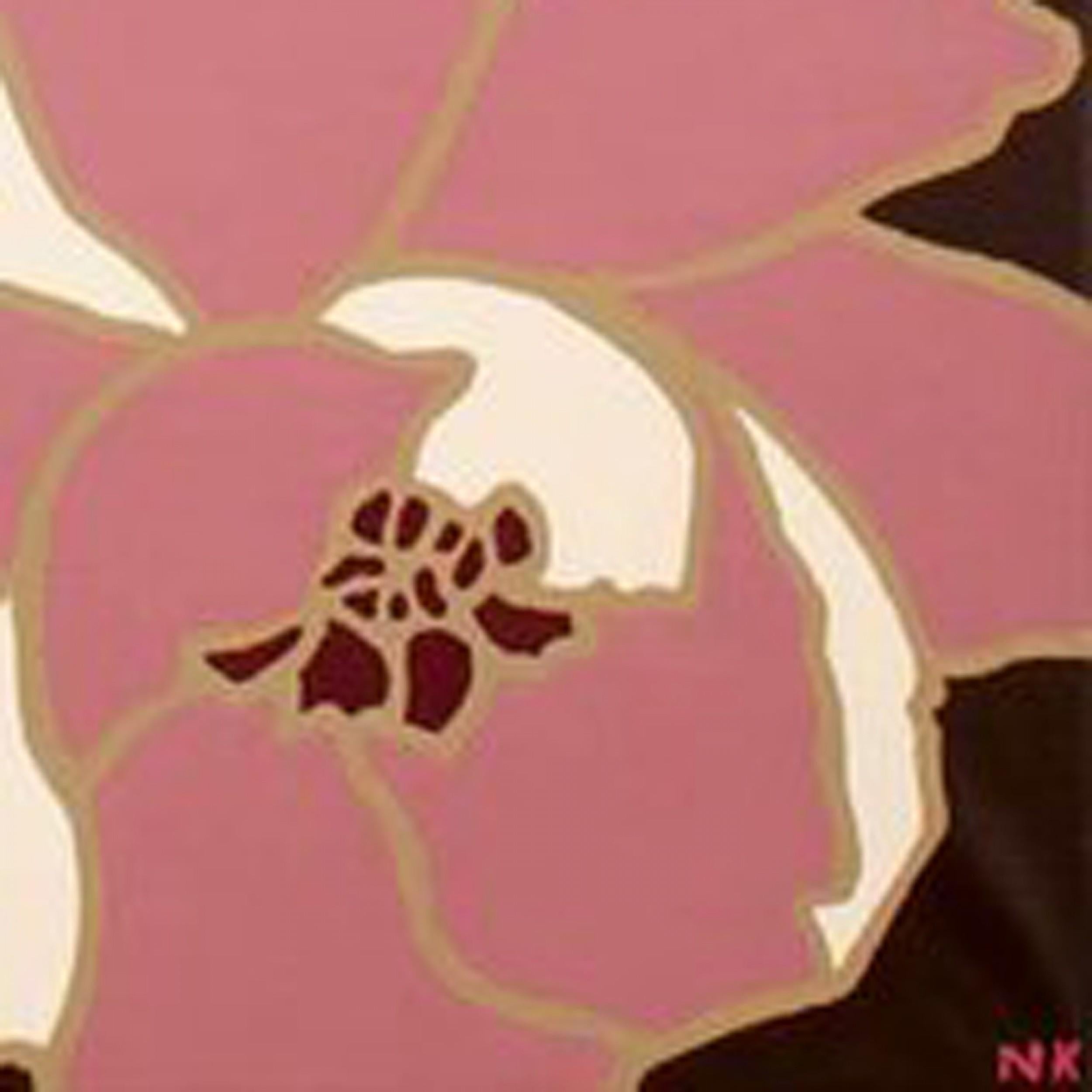 Close-up-Gemälde mit zwei Magnolienblüten (Unbekannt) im Angebot
