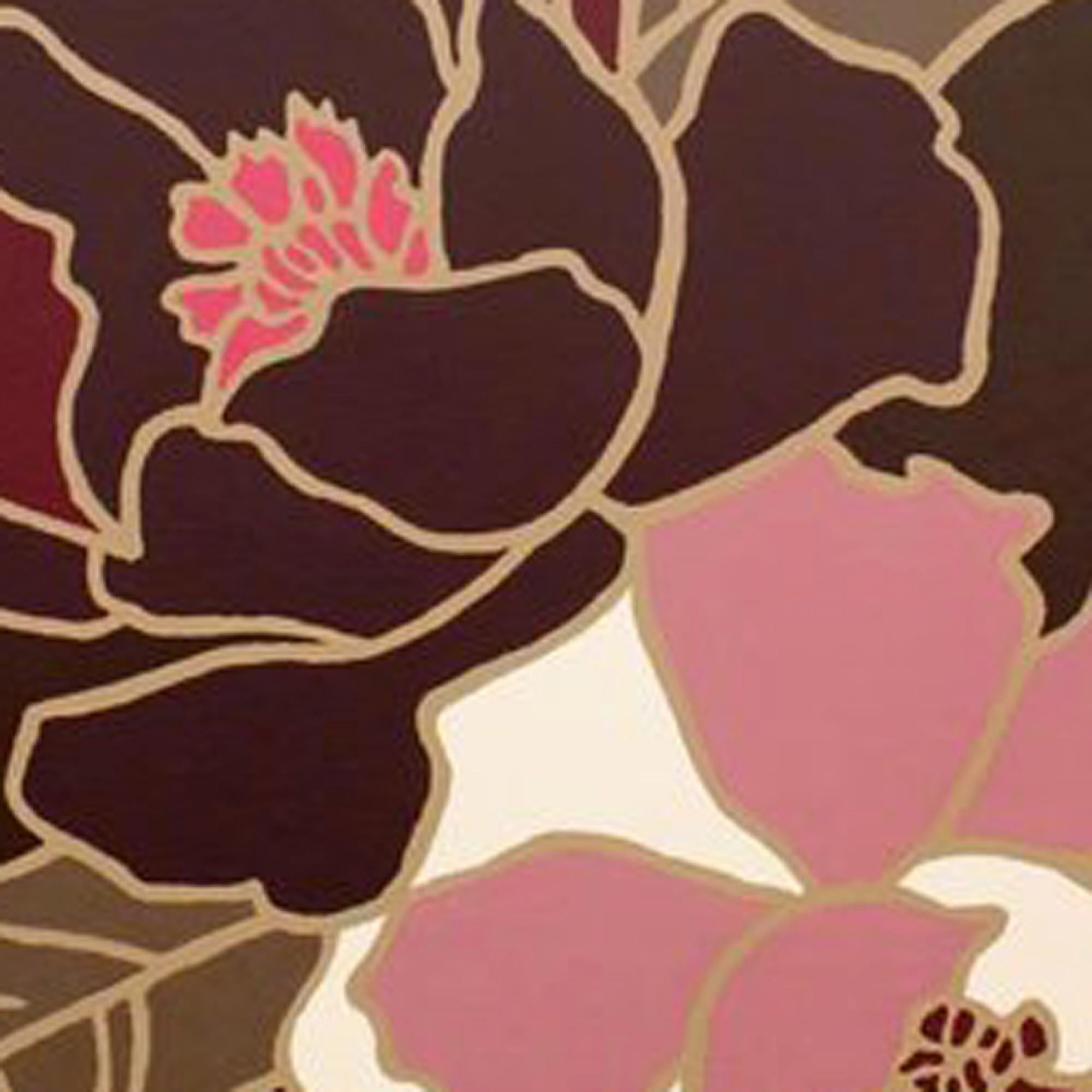 Close-up-Gemälde mit zwei Magnolienblüten (Handbemalt) im Angebot