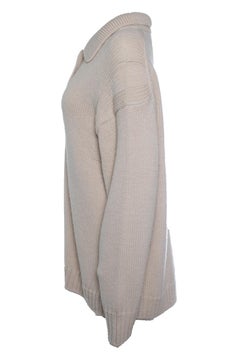 Closed, oversized knitted polo sweater in beige