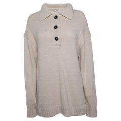Closed, oversized knitted polo sweater in beige