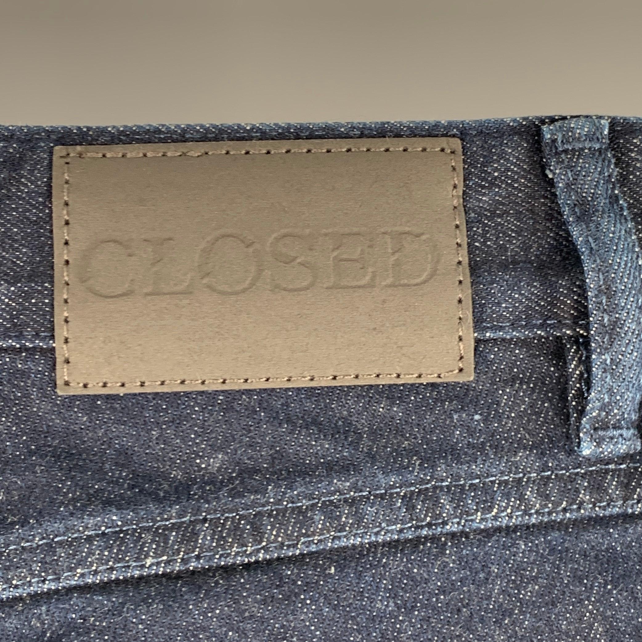 CLOSED Taille 30 Indigo Coton Blend Slim Straight Zip Fly Jeans Excellent état - En vente à San Francisco, CA