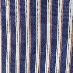 CERRADO Talla XL Azul Blanco Naranja Raya Algodón Dos Bolsillos Camisa Manga Larga