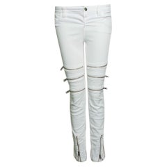 CLOSED, white biker jeans with zippers