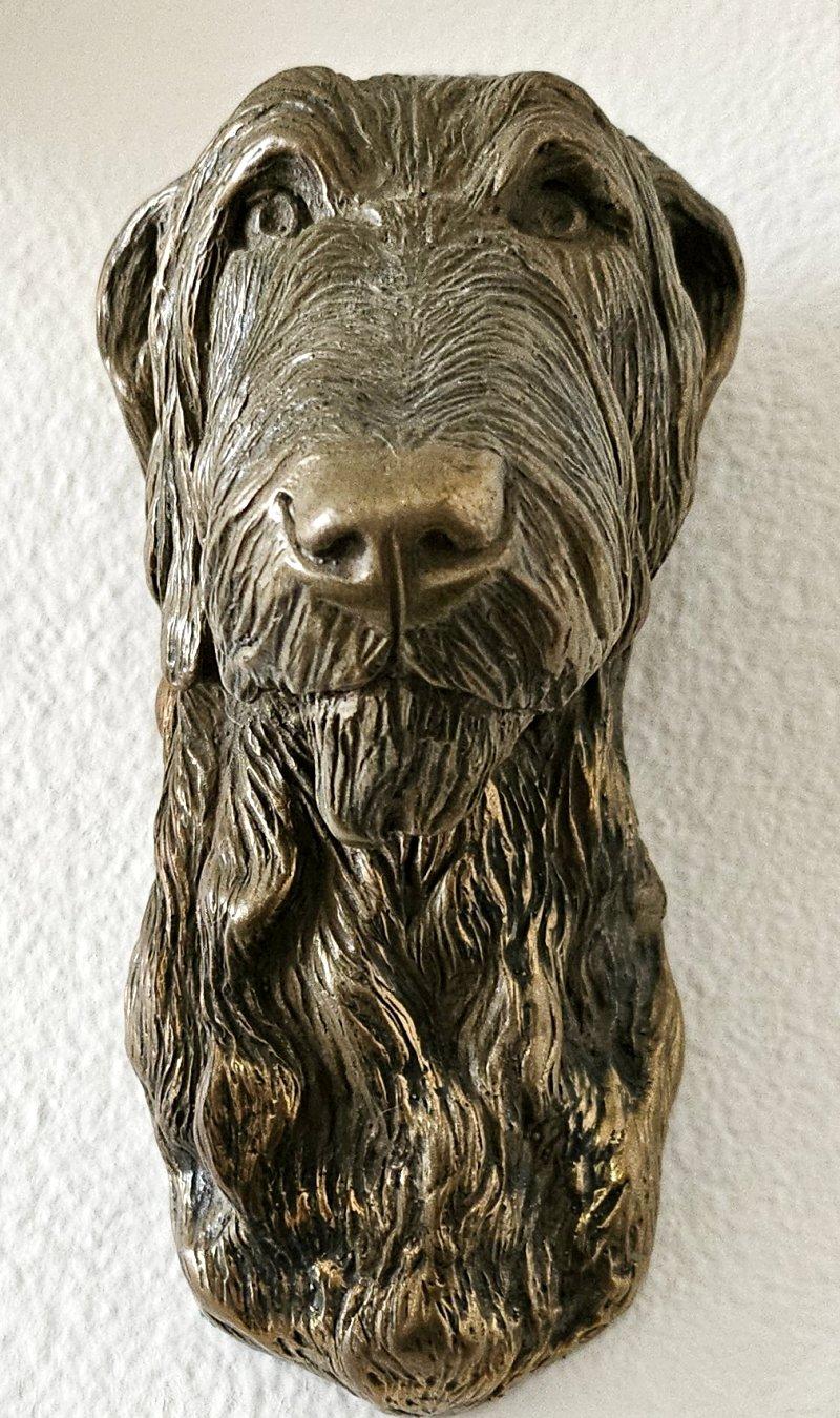 Polish CLOSING SALE  Scottish Deerhound or Sighthound Wall Sculpture/Dog Bust