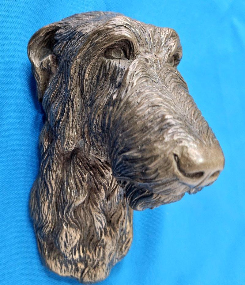 CLOSING SALE  Scottish Deerhound or Sighthound Wall Sculpture/Dog Bust In Good Condition In Warrenton, OR