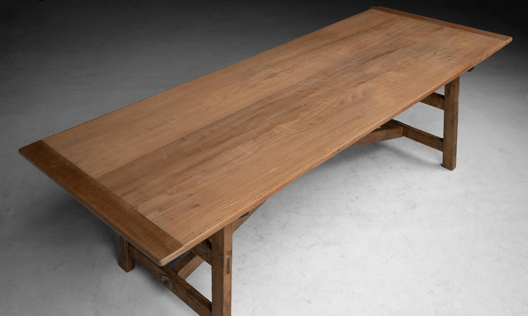 English Cloth Cutting Table, England circa 1890