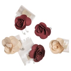 Cloth Roses White and Bordeaux for Curtain Decoration
