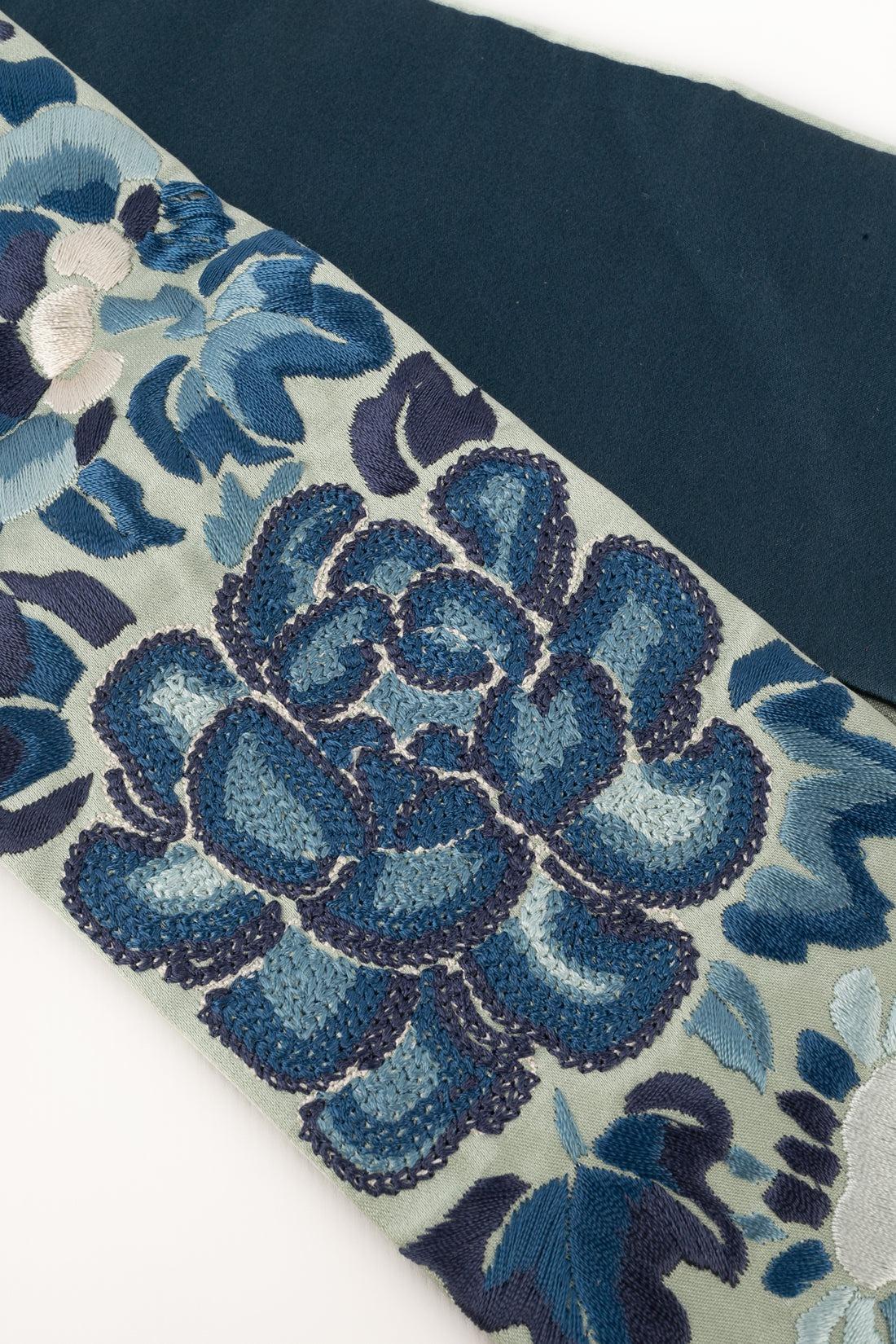 Cloth Wide Blue Silk Belt, 1970s For Sale 2