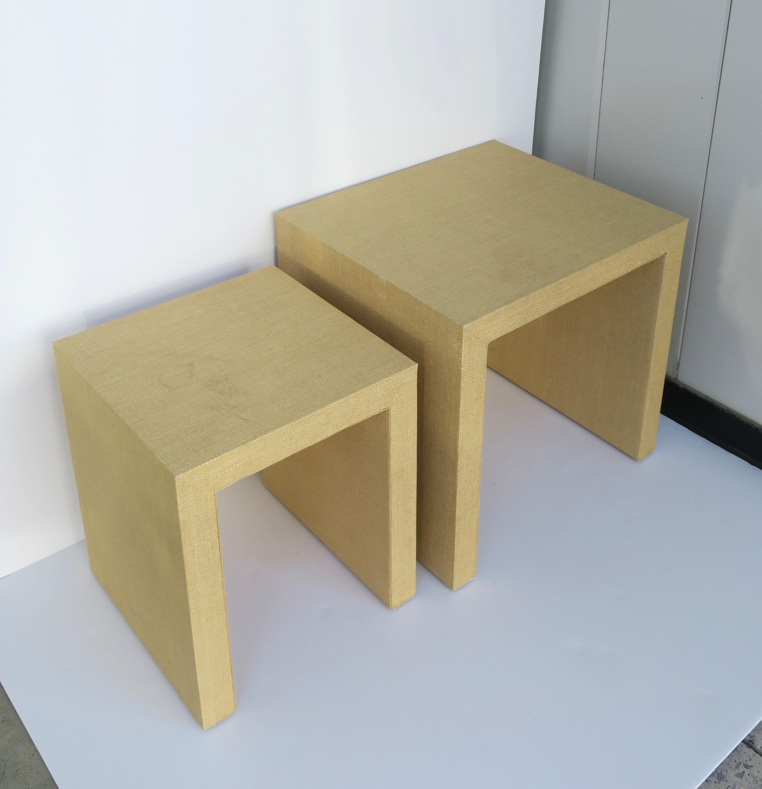 Cloth Wrapped Nesting Tables  For Sale 4