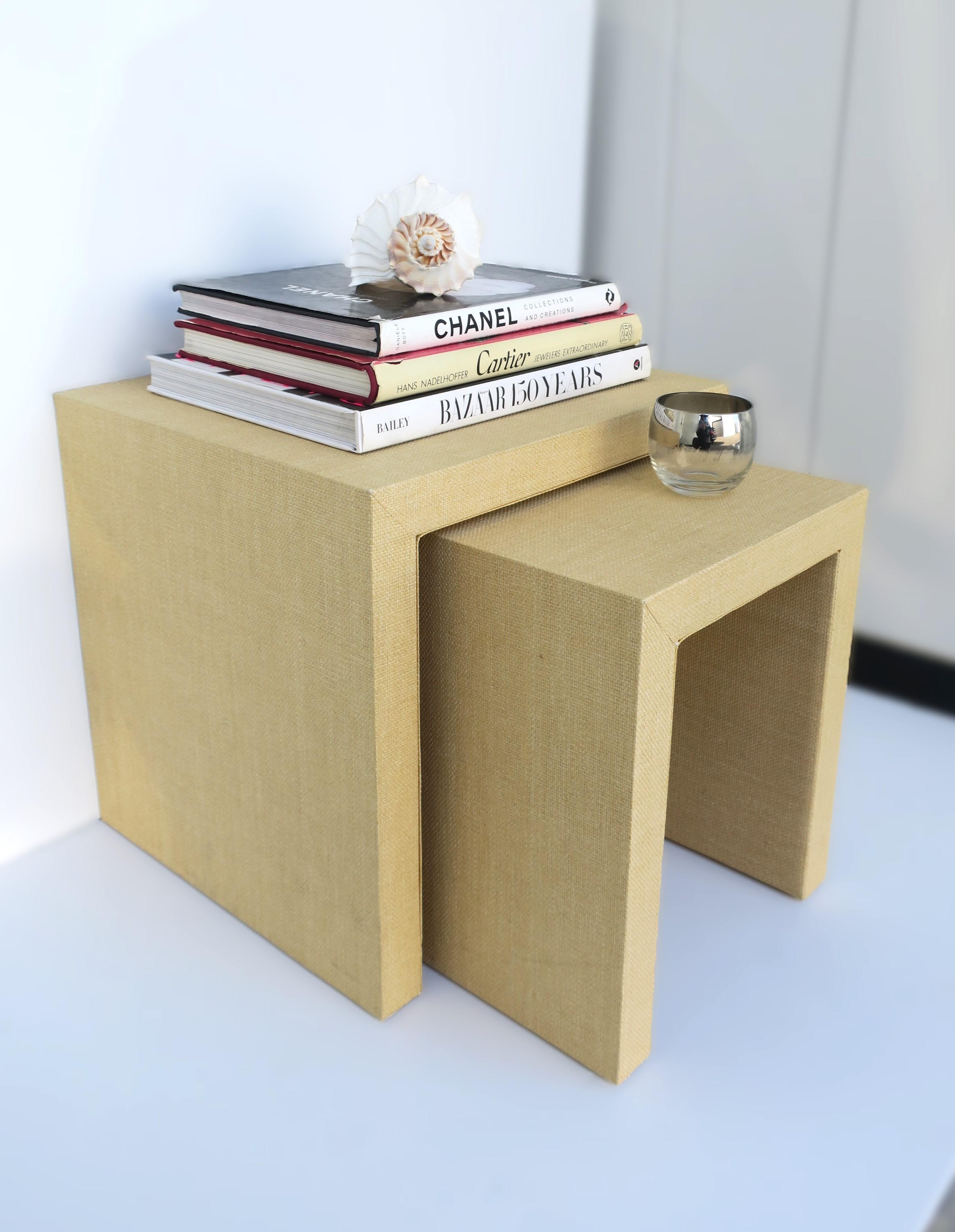 Cloth Wrapped Nesting Tables  For Sale 2