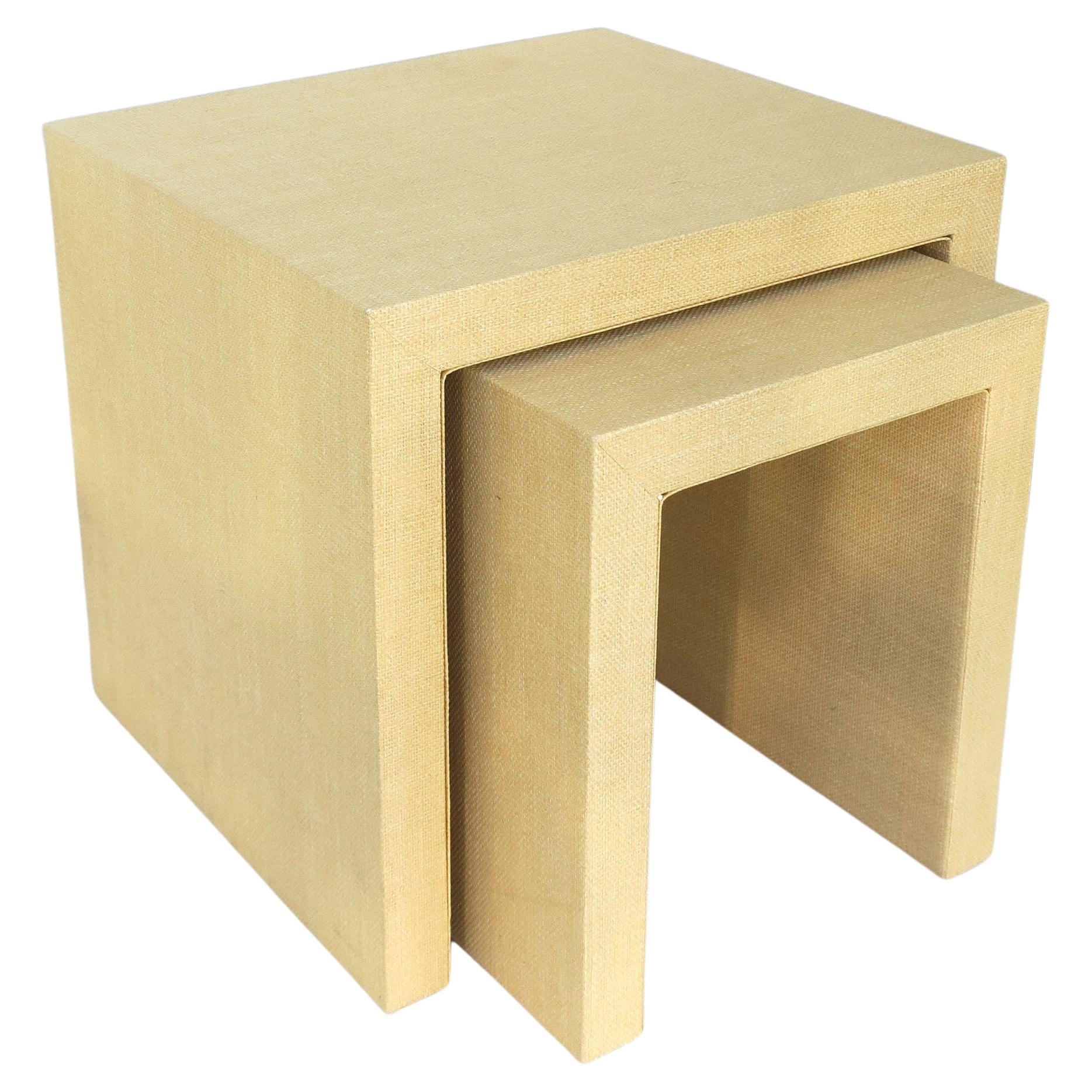 Cloth Wrapped Nesting Tables  For Sale