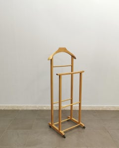 Clothes Hanger Valet Wood Italian Design 1970s