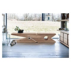 Banc en cèdre de 94 pouces avec ressort en fer blanc Clothespin, fabriqué en Italie