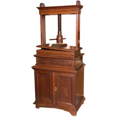 Antique Clothing Press in Oak Wood, Holland, 19th Century