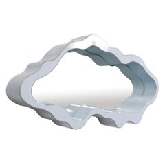 Cloud Blue Mirror by Bert Furnari, Powder-Coated Aluminum Biomorphic Shape